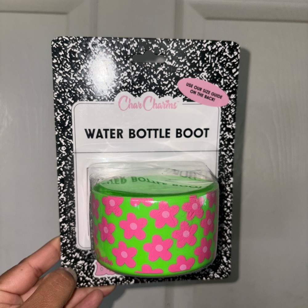 Char charms flower Bottle Boot pink